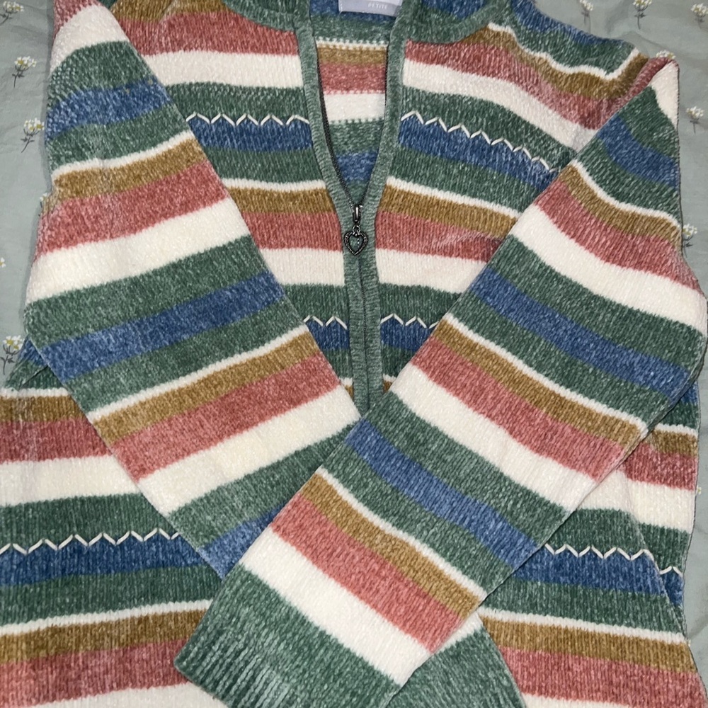 Alfred Dunner Multicolor Striped Cardigan